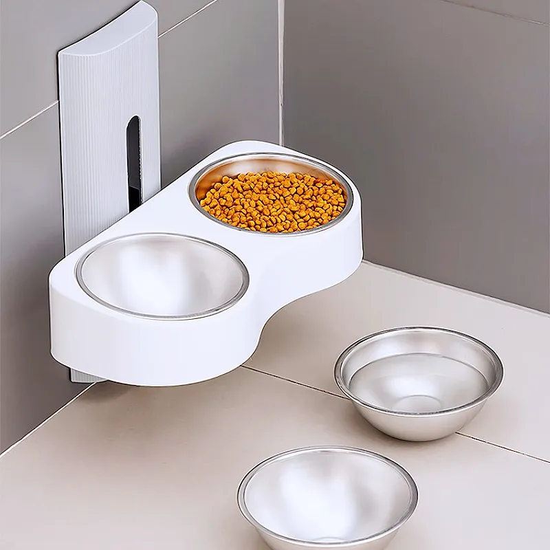 Cuenco de comida para perros, Protector de cuello, cuencos para perros, altura ajustable, cuencos dobles para alimentación de perros, cuenco de agua desmontable para gatos, alimentador para mascotas - imagen 3