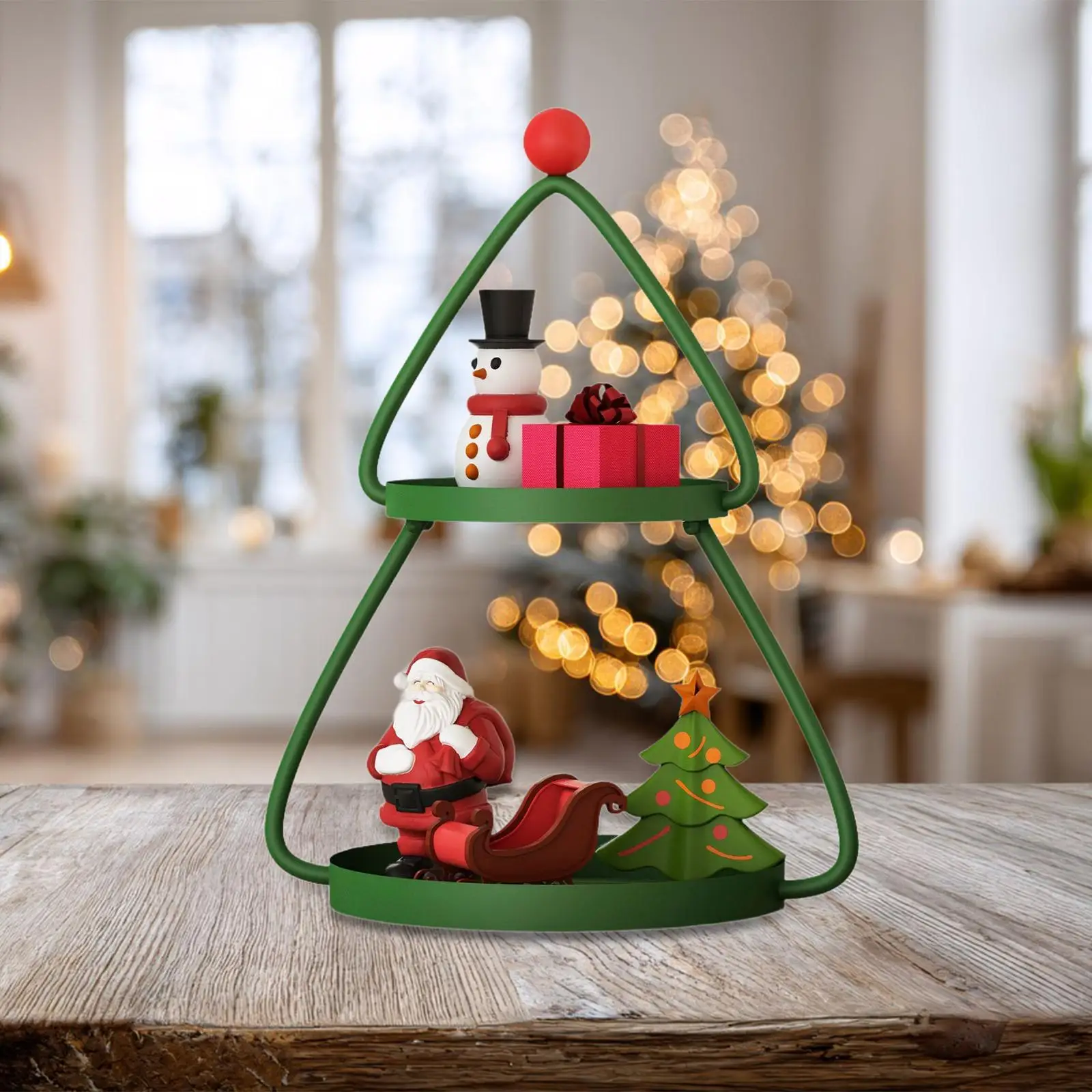 Bandeja para servir de 2 niveles, suministros para fiestas limpios de magdalenas, soporte de exhibición para postres, estante organizador para dormitorio, Hotel y baño