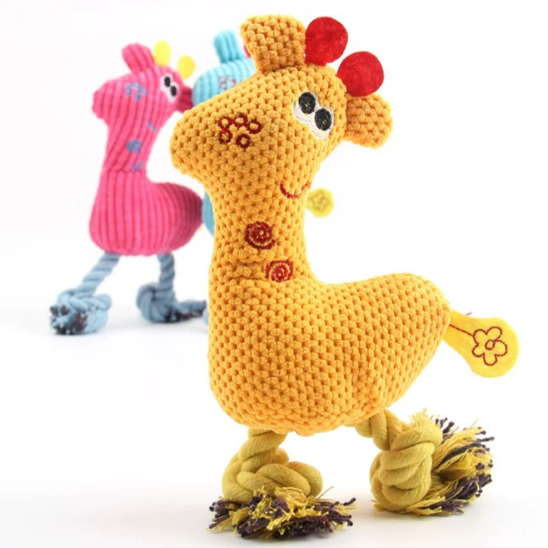 Juguetes de peluche para perros, productos de juego interactivos para interiores, suministros de molienda de dientes resistentes al masticable para mascotas, juguete con chirrido de lana para cachorros y gatitos - imagen 3