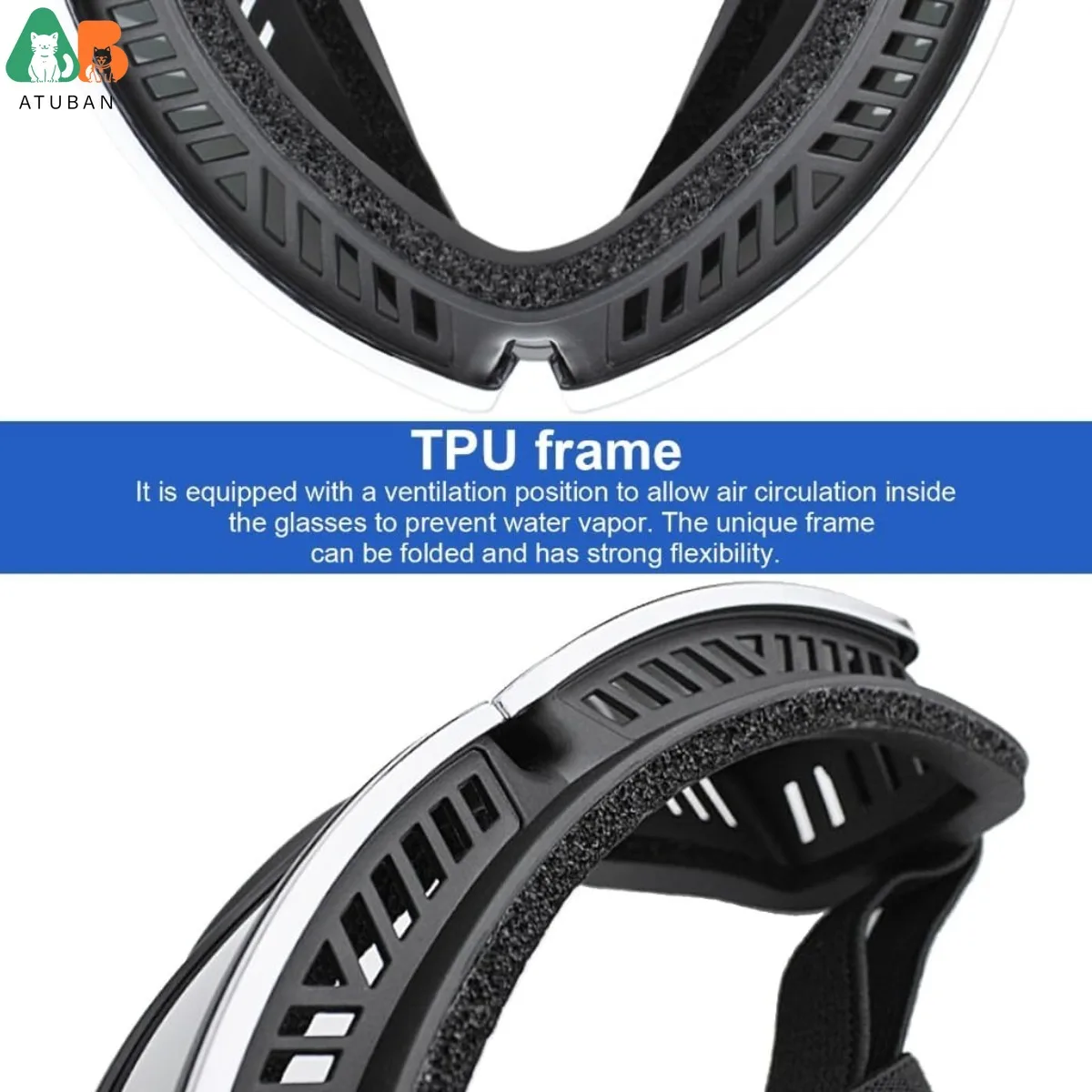 ATUBAN-gafas protectoras para perros y gatos, gafas reflectantes para mascotas, gafas para perros grandes, deportes para mascotas, conducción al aire libre - imagen 4