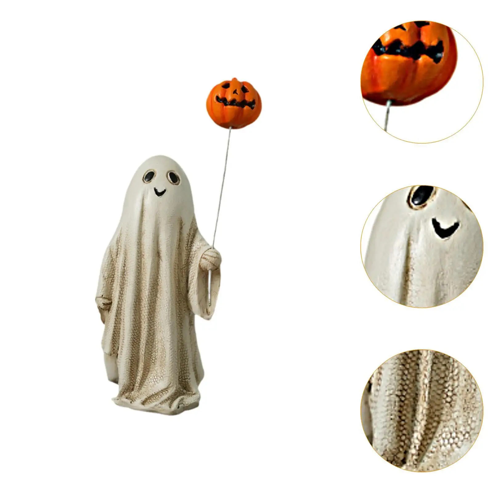 19cm Table Ornament Wear Resistant Multipurpose Landscaping Accessories Lightweight Halloween Ghost and Pumpkin Balloon Figurine