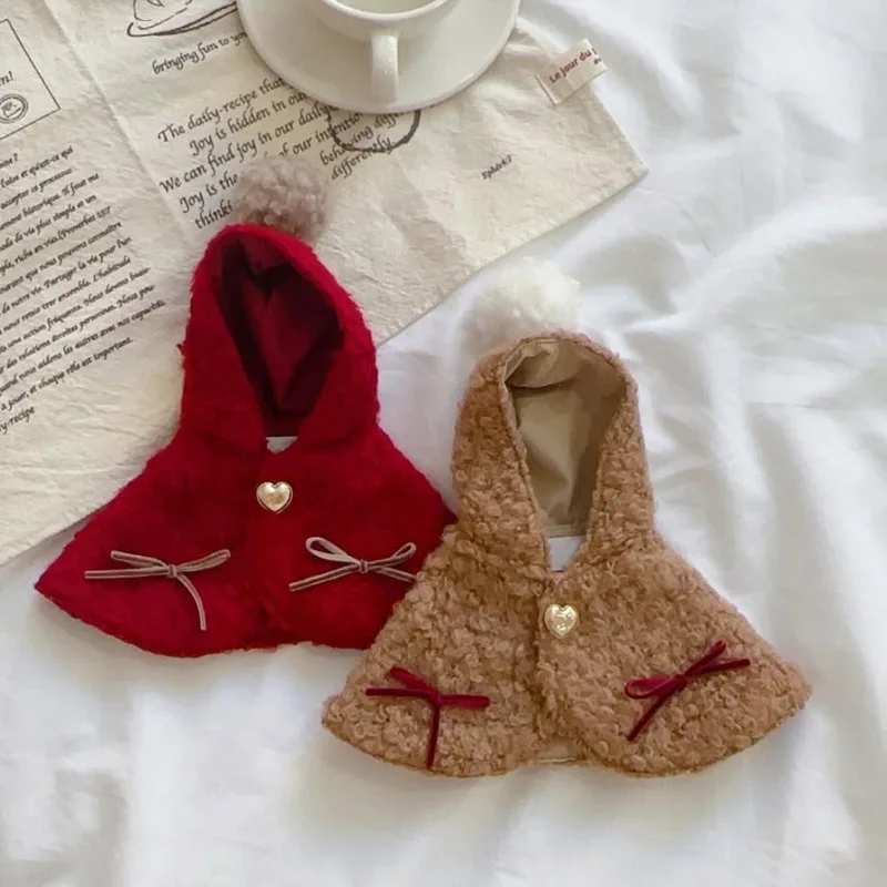 Capa con capucha de terciopelo grueso para mascotas, chal cálido para gatos y perros pequeños, perfecto para Navidad, Año Nuevo, invierno y otoño