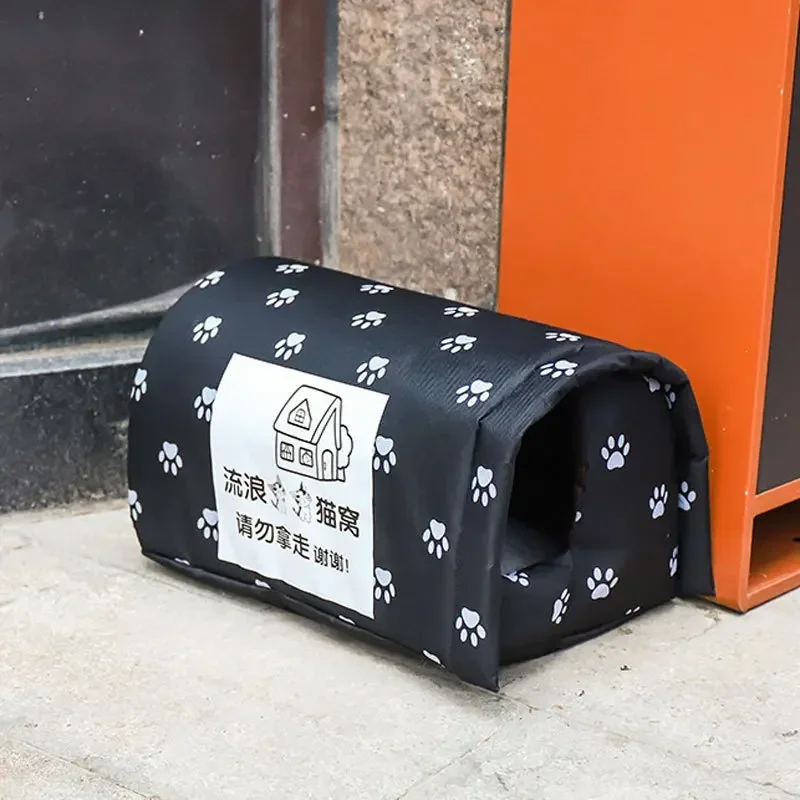 Nido al aire libre para gatos callejeros, impermeable, a prueba de humedad, cálido, perrera Universal para todas las estaciones, casa para gatos salvajes al aire libre - imagen 3