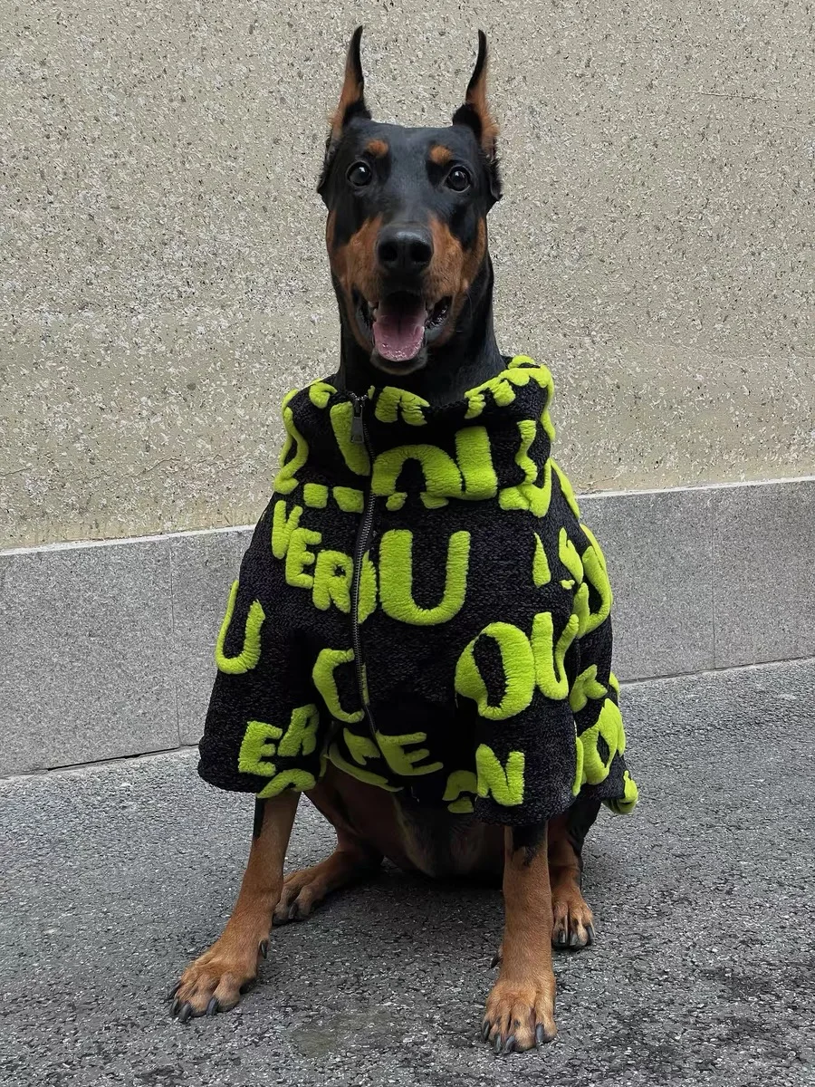 Ropa de moda para perros grandes medios, chaqueta cálida de lana para perros con cremallera, abrigos Doberman para perros grandes, ropa para perros
