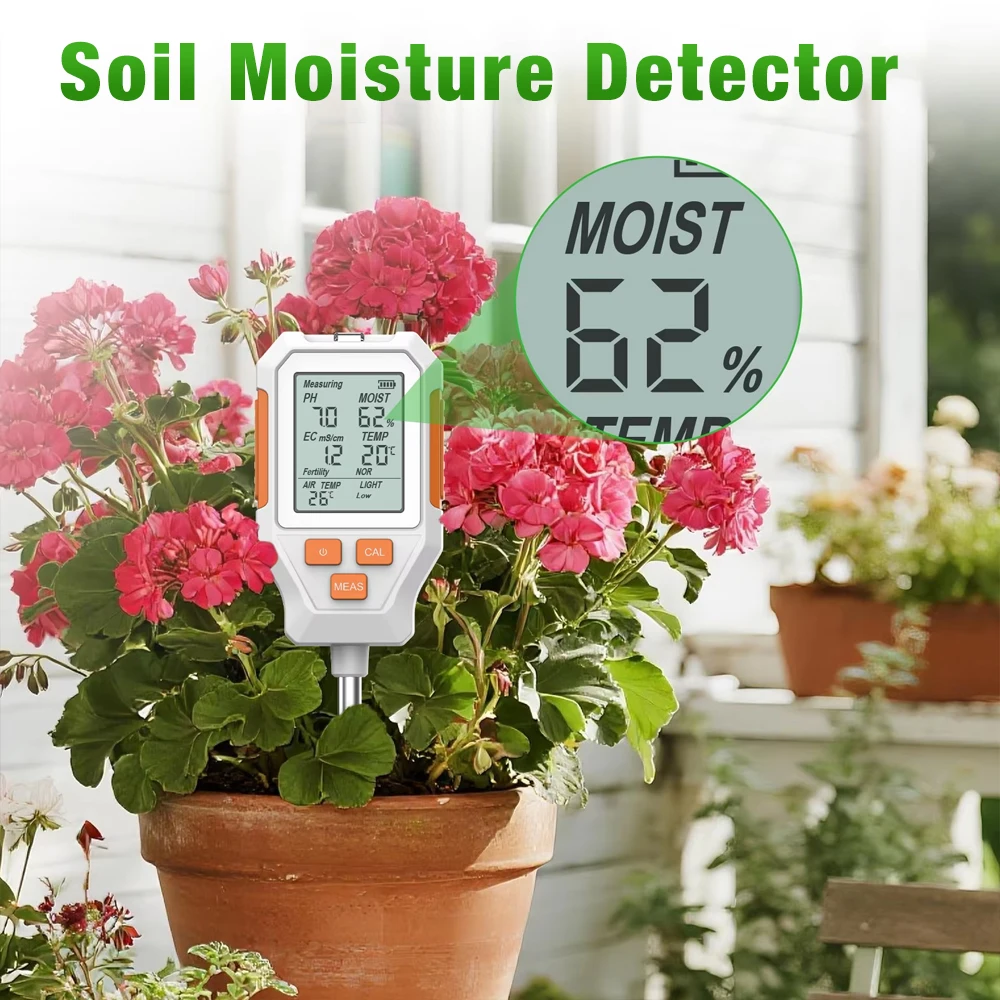 Medidor de pH y humedad para plantas con pantalla LCD - imagen 3