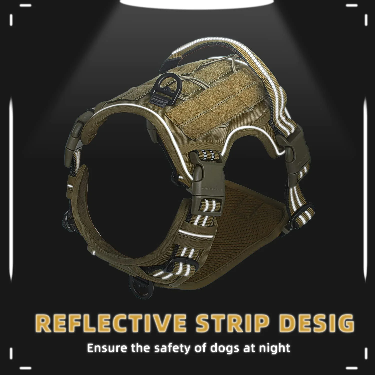 Arnés táctico sin tirones para perros – Chaleco transpirable y reflectante - imagen 5