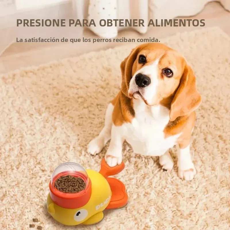 Alimentador de rompecabezas para perros, dispensador interactivo de comida para mascotas, diseño de pato de dibujos animados, alimentador automático antideslizante para mascotas, juguetes para entrenamiento de perros - imagen 5