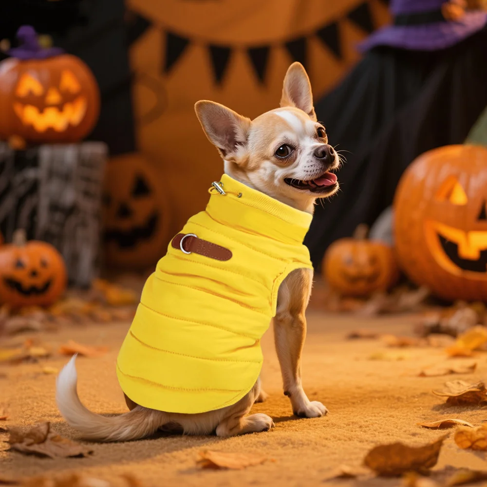 Ropa cálida de invierno para perros, ropa para mascotas Chihuahua Pug, chaleco acolchado de piel suave para perros, abrigo, ropa para perros pequeños y medianos, S-2XL - imagen 4