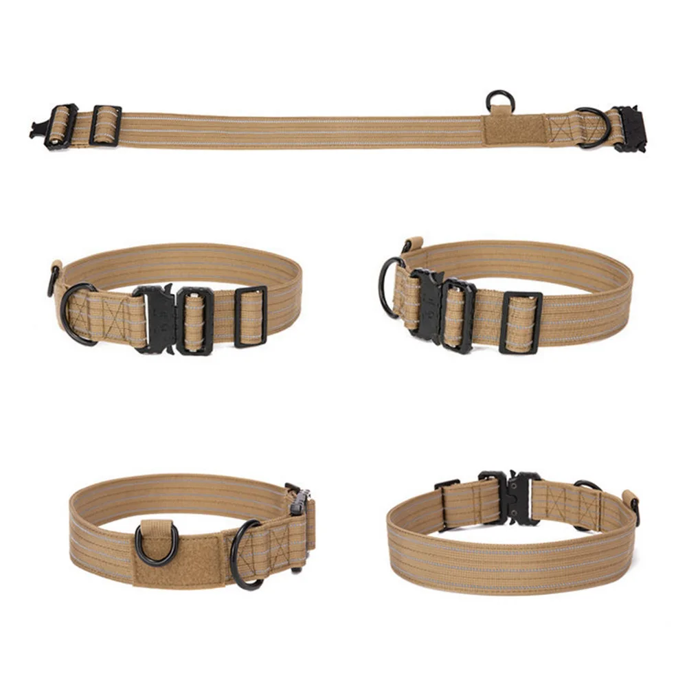 Collar reflectante para perros de alta resistencia, Collar de entrenamiento clásico ajustable, tiras reflectantes de seguridad nocturna para perros medianos y grandes