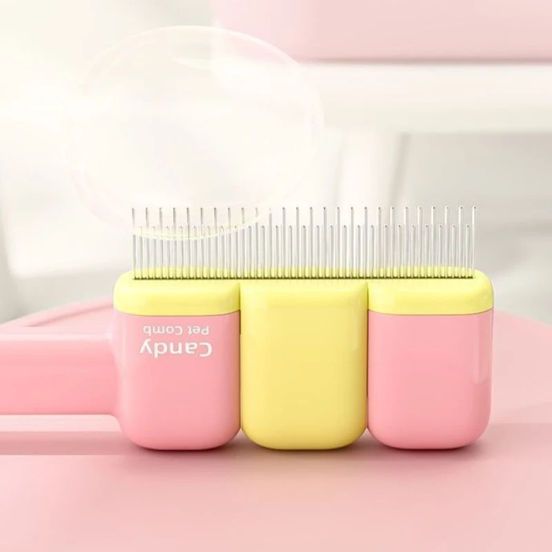 Cepillo de masaje para el cuidado de gatos con un solo clic, peine para depilación de perros y mascotas, cepillo para gatos autolimpiante, peine duradero para gatitos, accesorios para mascotas - imagen 4