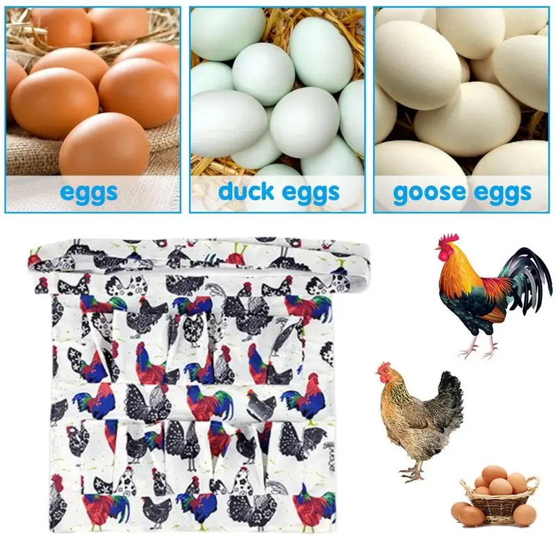 Delantal de recolección de huevos de pollo con bolsillos, accesorio para colección de huevos, gallo, pollo - imagen 4