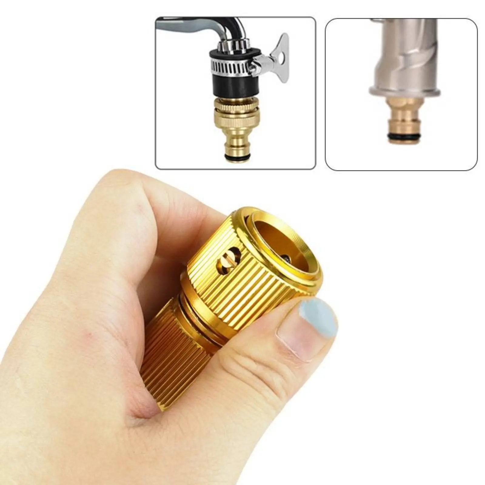 Adaptador manguera jardín aluminio conexión rápida para perro y gato - imagen 2