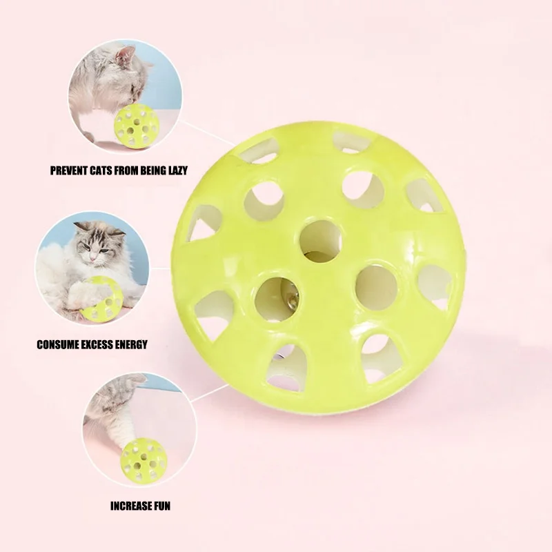 Juguete de campana giratoria hueca colorida para mascotas, jaula para masticar para gatos, juguetes esféricos divertidos, suministros para mascotas, 5/10 piezas - imagen 4