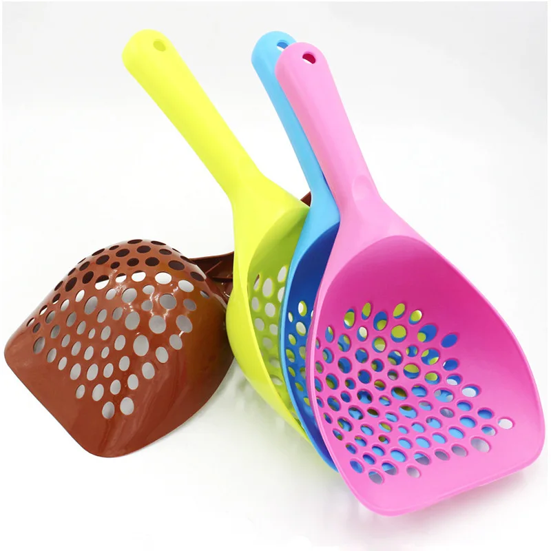 Pala de arena para gatos con mango largo, tamizado fácil y duradera