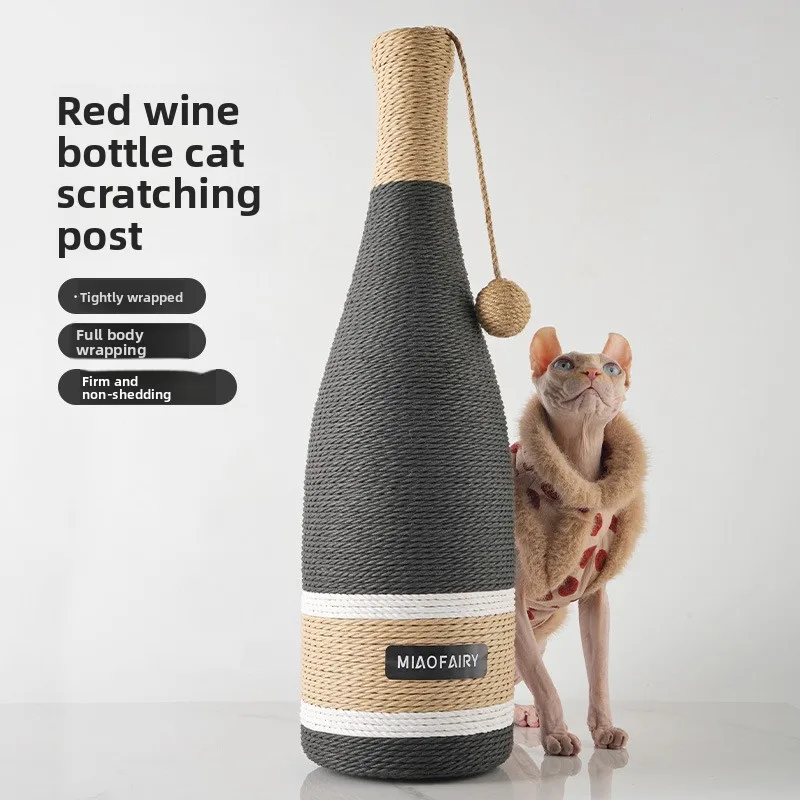 Rascador de sisal para gatos en botella con ventosa y pelota - imagen 3