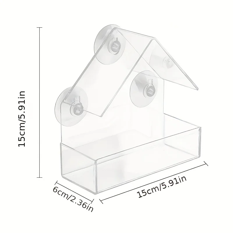 Comedero para pájaros con ventosa – Se fija en ventana de cristal - imagen 2
