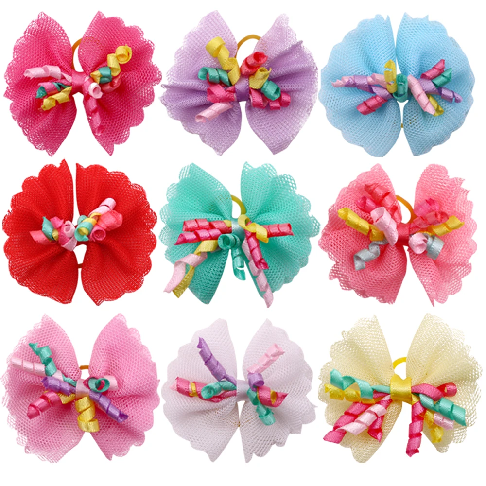 Lazos Goma Perros Cintas Voluminosas Pelo Mascotas Encaje - imagen 4