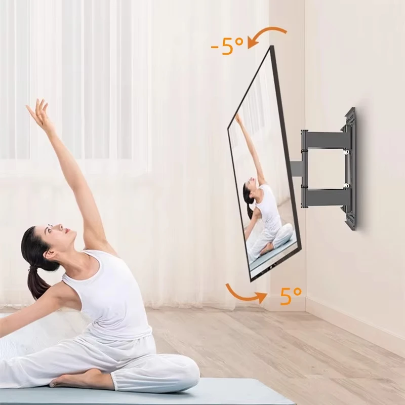 Soporte de pared para TV Full Motion para televisores planos/curvos de 32-65" - Brazo articulado telescópico con giro e inclinación, máximo VESA 400x400 mm - imagen 3