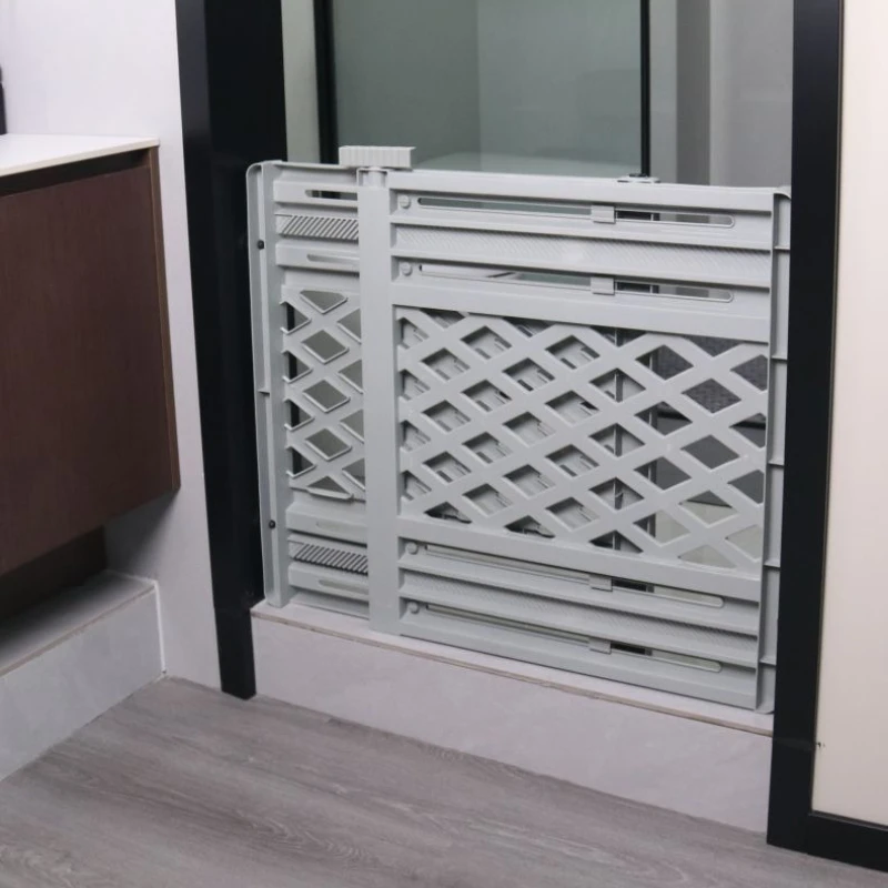 Valla retráctil de interior para perros y gatos, escalera de plástico, puerta protectora, puerta de aislamiento de seguridad para bebés, productos para mascotas - imagen 5