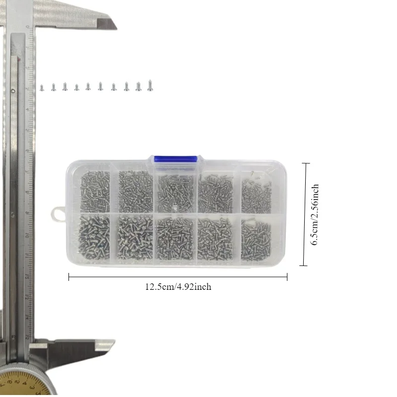 600/1200 juegos de tornillos autorroscantes en miniatura, kit de clasificación de tornillos metálicos de cabeza cruzada en miniatura - imagen 3