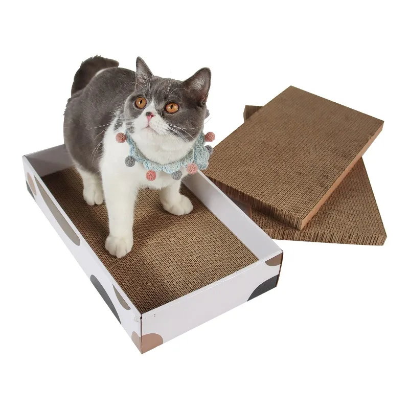 Tablero rascador de papel corrugado para gatos con núcleo de repuesto, muebles para mascotas, rascadores de nido para cachorros y gatitos, suministros para moler patas - imagen 5