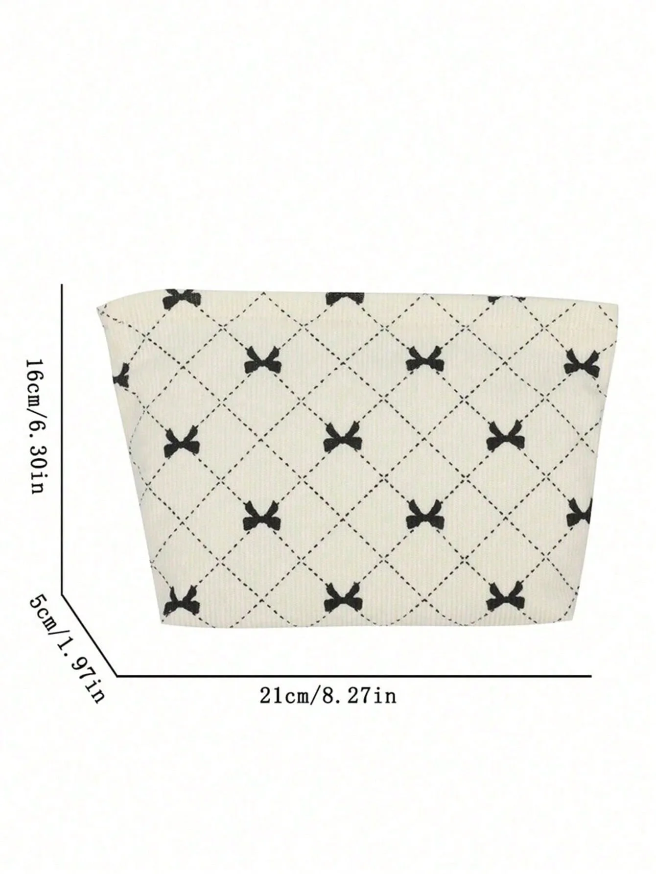 Neceser de tela acolchada con cremallera – Estilo coreano moderno en pana color mostaza - imagen 2