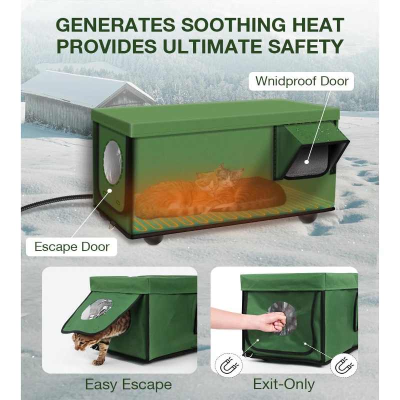 Cama para gatos al aire libre, aislamiento térmico, camas para gatos a prueba de viento, impermeable, jaula para sala de parto, gatito, perro, cachorro, Animal, casa para conejos - imagen 4