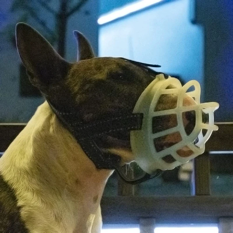 Benepaw bozal fluorescente para perros agresivos, transpirable, ajustable, reflectante, cubierta para la boca para mascotas, deja de morder, ladrar, masticar - imagen 5