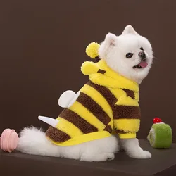 Disfraz de abeja con capucha para gatos y perros – Felpa divertida