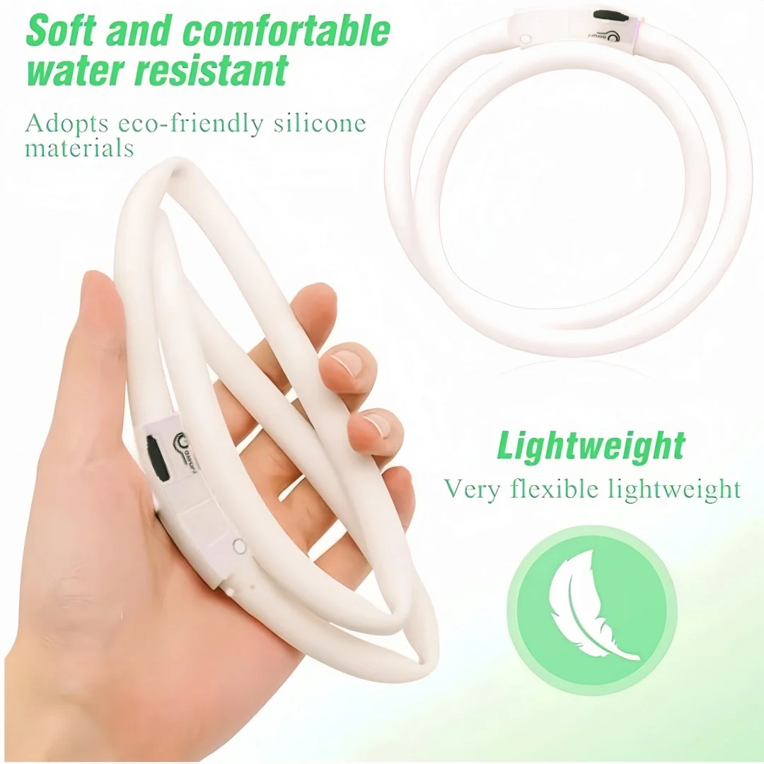 Collar luminoso Led para perro, 4 modos intermitentes, silicona brillante, colorido, para mascotas, luz para gatos, seguridad al caminar por la noche, nuevo - imagen 5