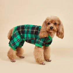 Pijama para perro pequeño a cuadros - Abrigo de mascotas