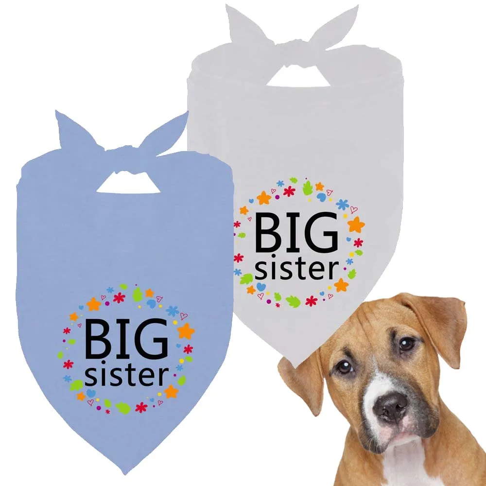Big Sister-Bandana a cuadros para perro, Bandana para anuncio de embarazo, accesorio para foto de revelación de género, accesorios para mascotas