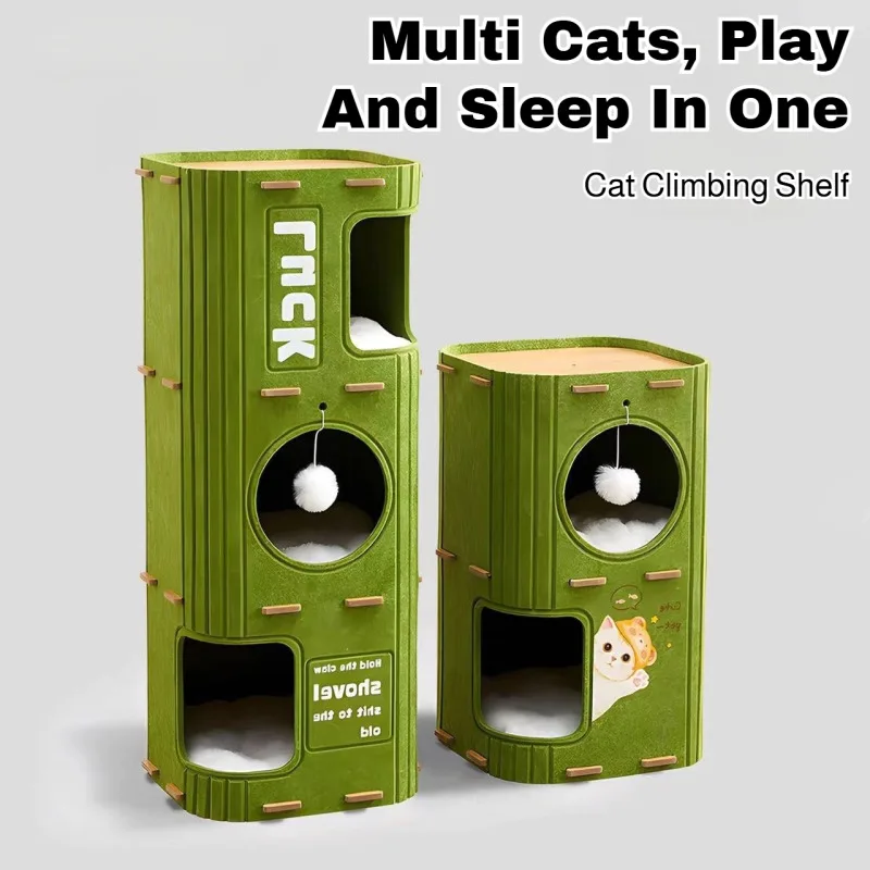 Nido para gato con rascador y cama segura acogedora todo el año - imagen 2
