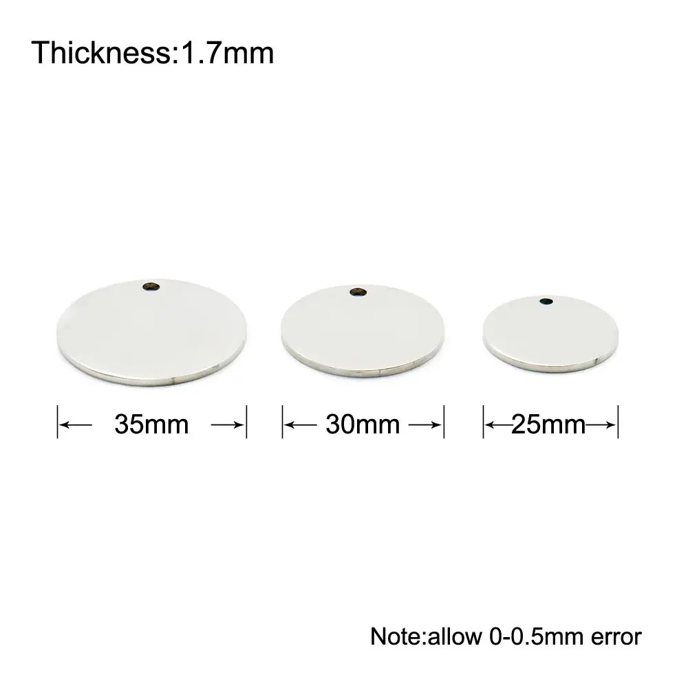 100 Uds. Llavero con etiqueta redonda de Metal en blanco, colgante, decoración para exteriores, Collar de gato y perro, accesorio, etiqueta de identificación Multicolor de moda - imagen 2