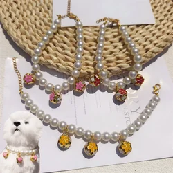 Collar con campanas y perlas para perro y gato – Modelo corto