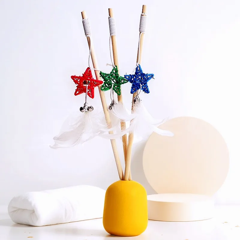 Juguete de plumas con campana para gatos – Palo interactivo - imagen 2