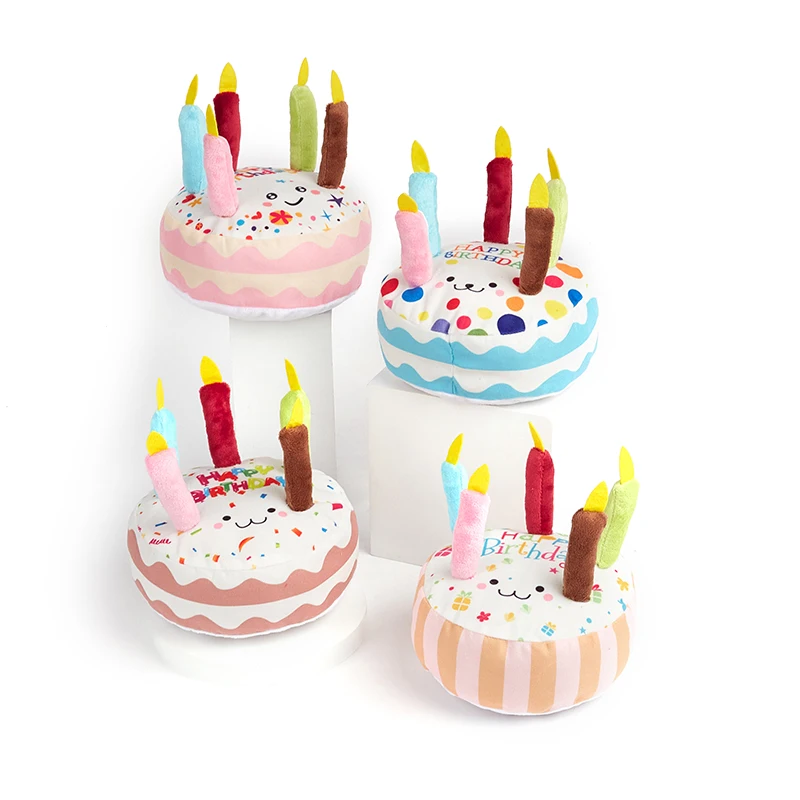 Pastel de cumpleaños para perros y mascotas, juguetes de interés para hacer sonido, molar resistente a mordeduras para pasar el tiempo, juguetes de peluche, regalo de cumpleaños - imagen 5