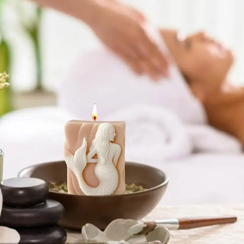 Molde de silicona 3D para velas perfumadas, molde de jabón de silicona para jabones hechos a mano DIY, barras de loción, cera, arcilla, manualidades artísticas - imagen 4