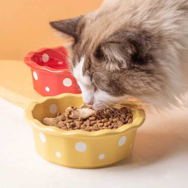 Comedero y bebedero de cerámica para gatos y perros - juego de platos - imagen 3