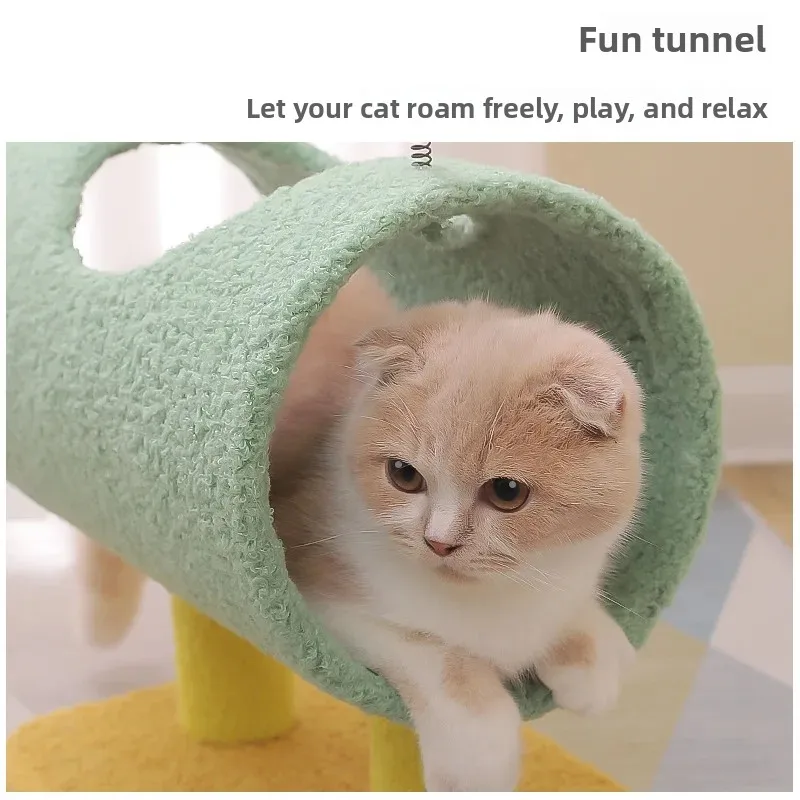 Árbol para gatos temática dinosaurios con cama y poste rascador sisal