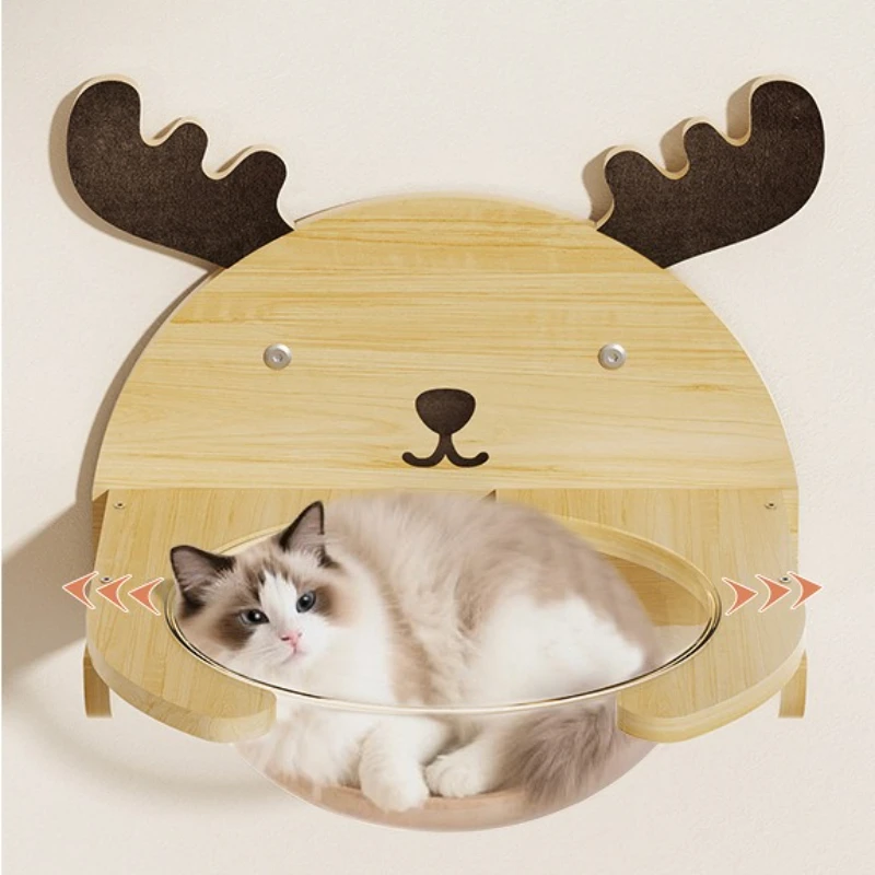 Árbol para gatos montado en la pared, accesorios para gatos, cama, plataforma para saltar, árboles trepadores, sacapuntas para gatos, poste rascador para gatos, hamaca - imagen 4