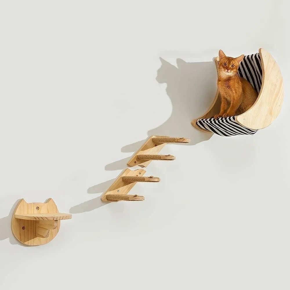 Tablero rascador para gatos, plataforma de salto, paso de puente, cama acogedora, juguete para rascar y escalar, pared - imagen 4