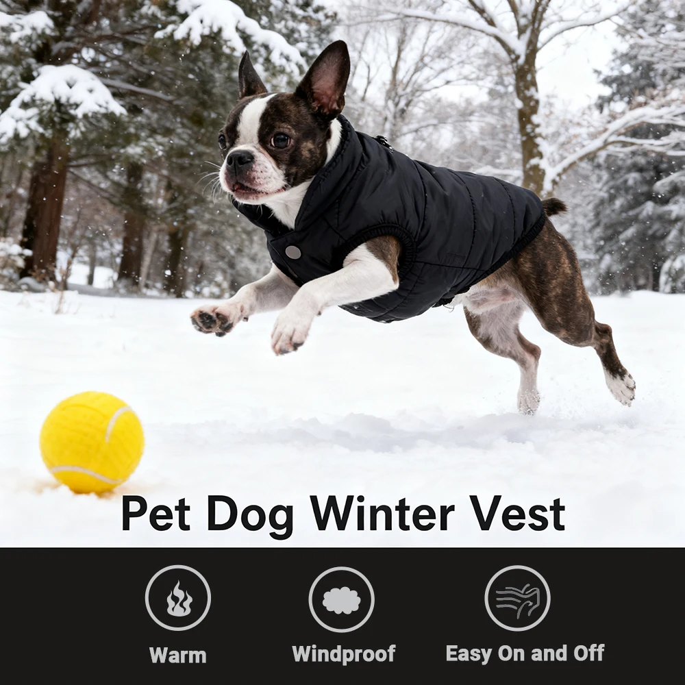 Ropa de invierno para perros pequeños y medianos, abrigo para cachorros y gatos, chaleco polar cálido a prueba de viento, chaqueta acolchada para Chihuahua Yorkie, disfraz - imagen 3