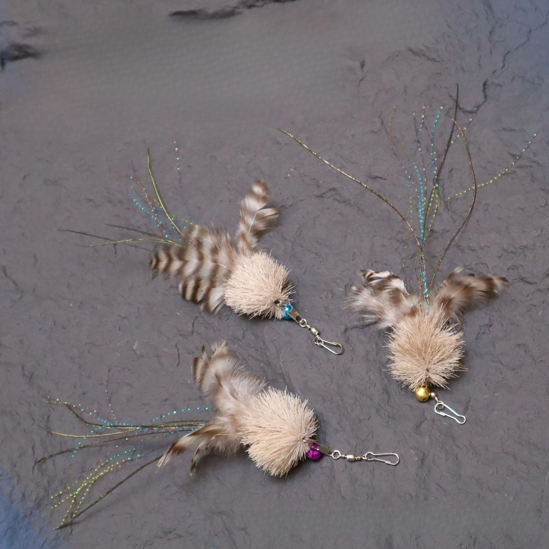 Accesorios de juguete para gatos con forma de medusa de plumas, suministros para mascotas, palo de Teaser para gatos para cambiar cabezales - imagen 3