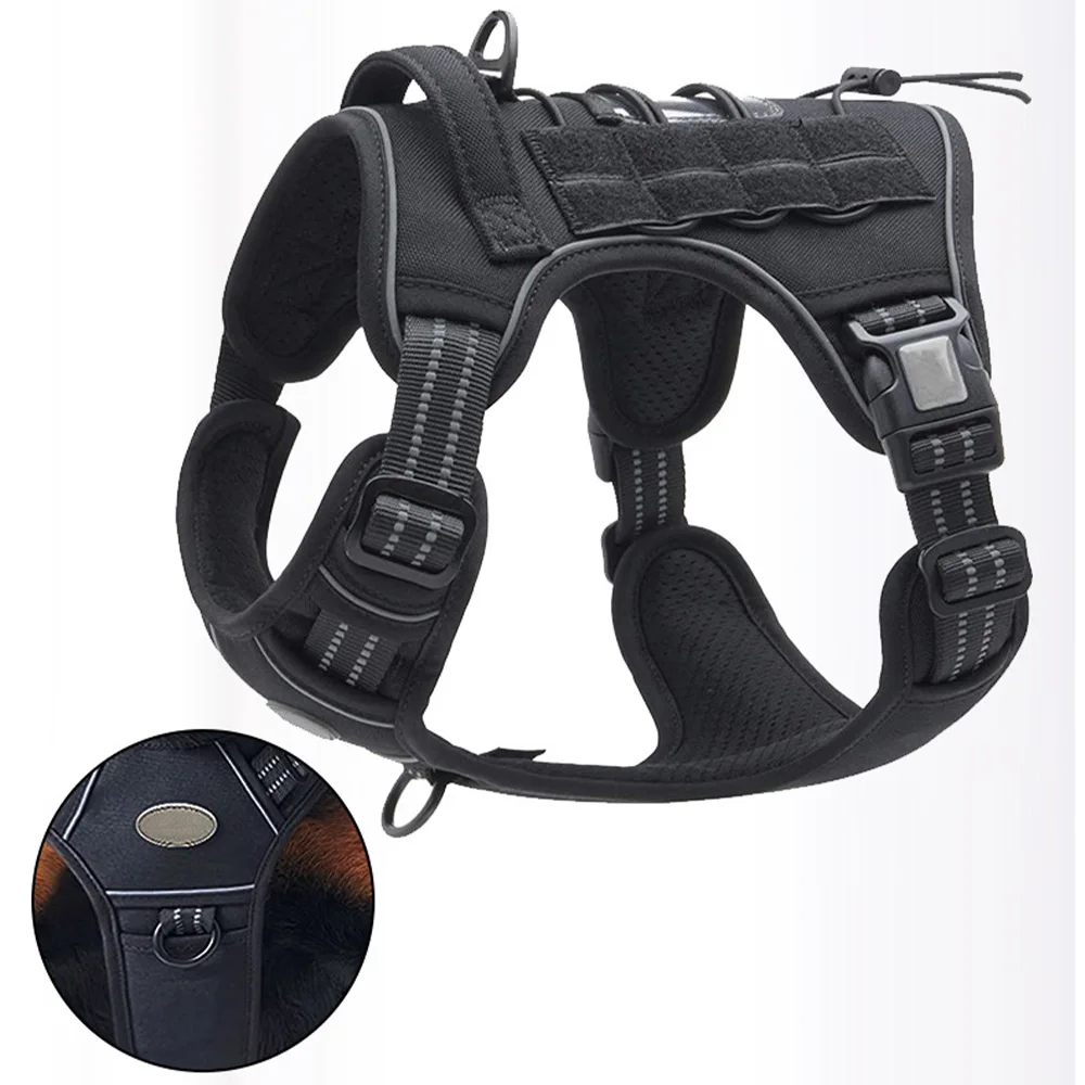 Chaleco con arnés reflectante táctico para perros medianos y grandes, equipo duradero impermeable para mascotas para entrenamiento de caminar al aire libre y viajes de caza - imagen 5