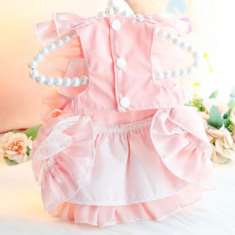 Nuevo vestido de princesa para perros con falda estilo Lolita con lazo para Chihuahua, Bichon, traje de peluche, vestido para perros pequeños - imagen 3
