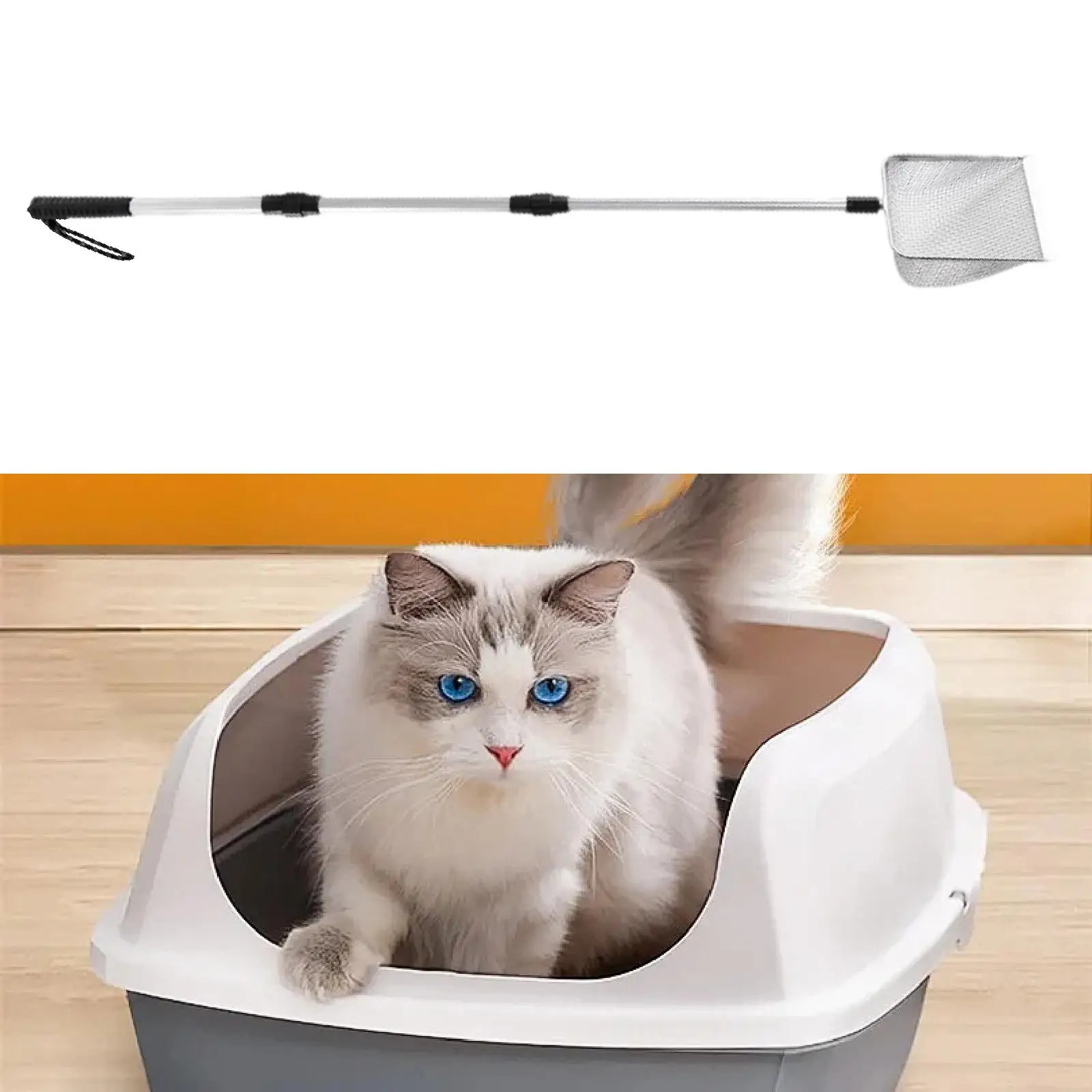 Extendable Cat Litter Comfortable Handle Nonstick Sifter Poop Sifting for Rabbits Kittens Bunny Puppy Pets Supplies