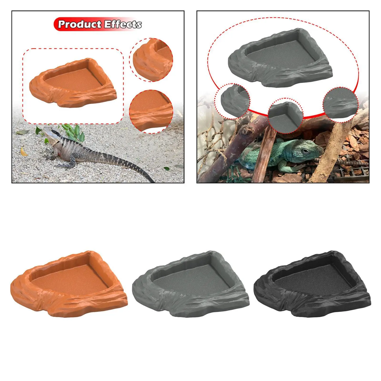 Plato de agua para tortugas en abanico - estable y fácil de limpiar