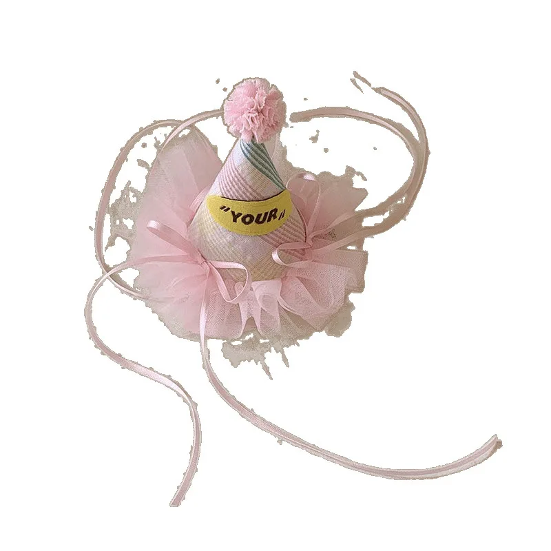 Sombrero de cumpleaños para mascotas, tocado, Clip para el pelo, sombrero de malla para perro, accesorios para fotos de fiesta, accesorios para el cabello, sombrero para perros pequeños y cachorros - imagen 5