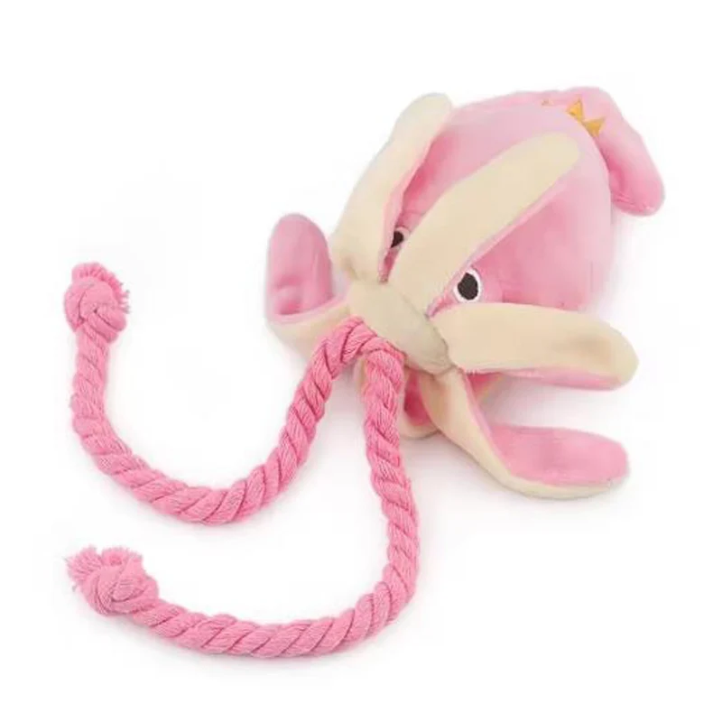 Juguete masticable pulpo algodón para perros y gatos – Limpia dientes - imagen 2